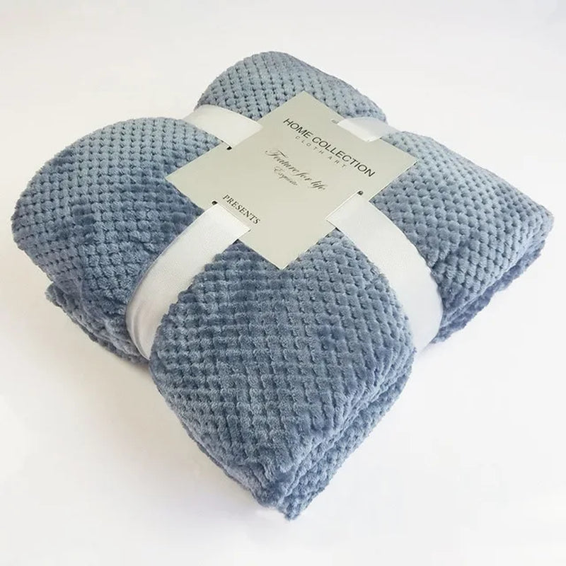 Winter Soft Warm Flannel Blankets for Beds Solid Pink Blue Color Coral Fleece Mink Throw Sofa Cover Bedspread Plaid Blankets