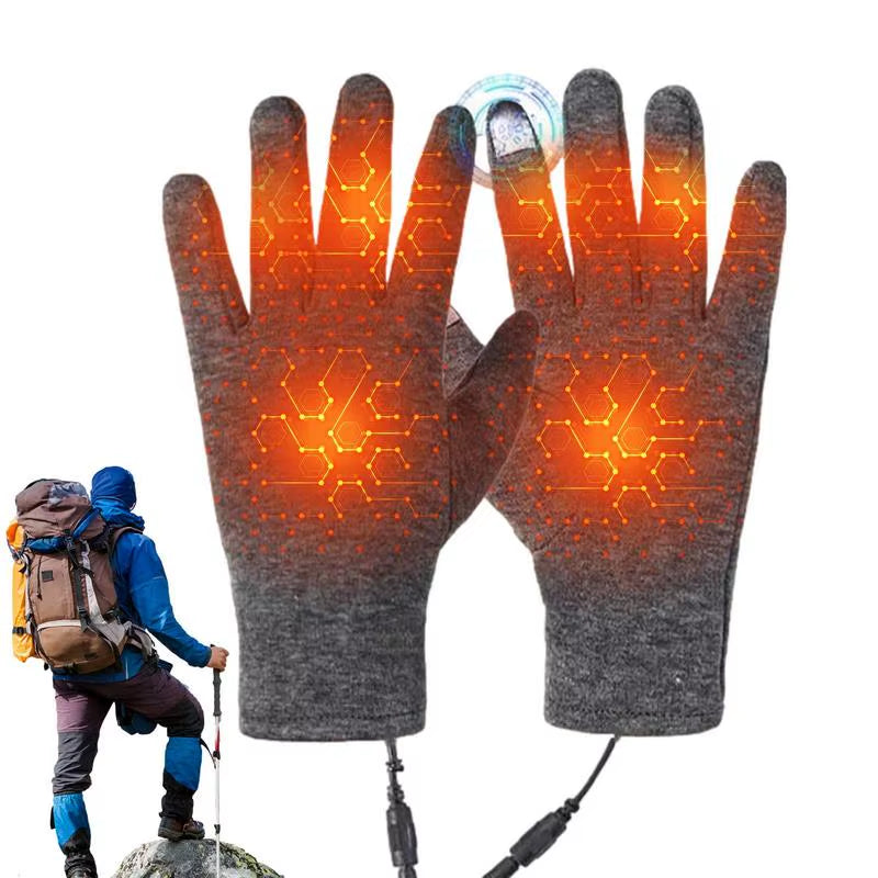 USB Rechargeable Heated Motorcycle Gloves Touch Screen Gloves Heating Thermal Gloves Windproof Heated Gloves for Women Men