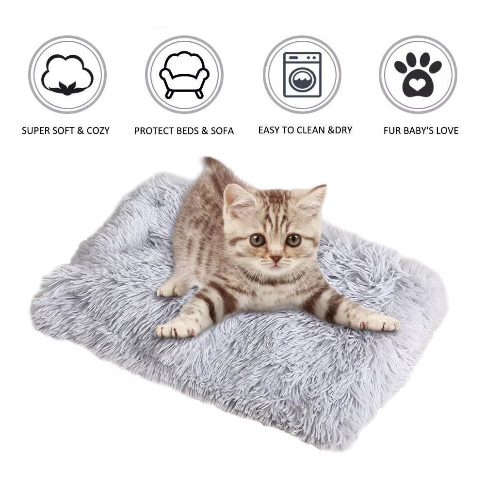 Soft Long Plush Padded Warm Pet Blanket Can Be Used a Mattress Cat Sofa Cushion Household Rug to Keep Warm Dog Sleeping Blanket