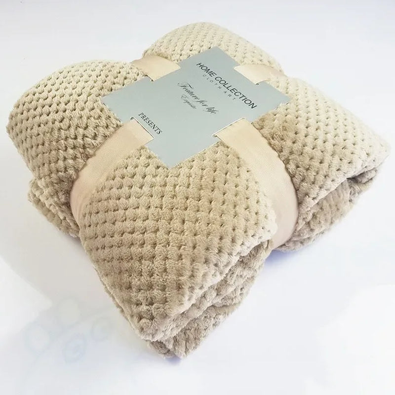 Winter Soft Warm Flannel Blankets for Beds Solid Pink Blue Color Coral Fleece Mink Throw Sofa Cover Bedspread Plaid Blankets