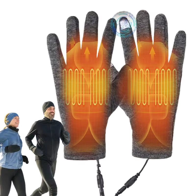 USB Rechargeable Heated Motorcycle Gloves Touch Screen Gloves Heating Thermal Gloves Windproof Heated Gloves for Women Men
