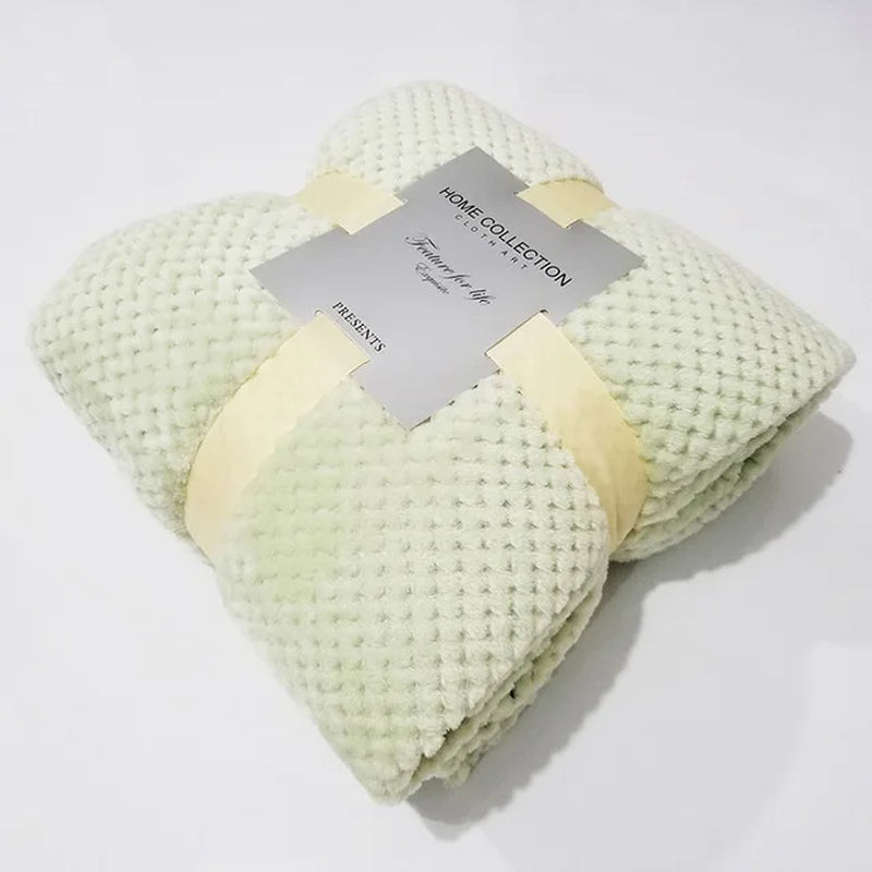 Winter Soft Warm Flannel Blankets for Beds Solid Pink Blue Color Coral Fleece Mink Throw Sofa Cover Bedspread Plaid Blankets