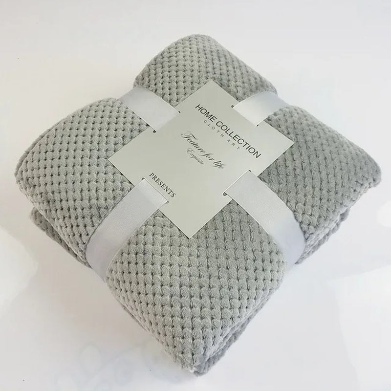 Winter Soft Warm Flannel Blankets for Beds Solid Pink Blue Color Coral Fleece Mink Throw Sofa Cover Bedspread Plaid Blankets