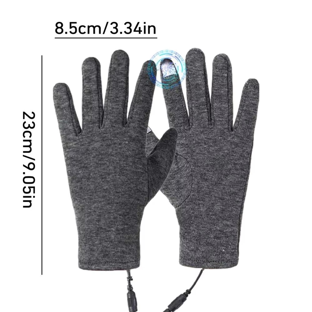 USB Rechargeable Heated Motorcycle Gloves Touch Screen Gloves Heating Thermal Gloves Windproof Heated Gloves for Women Men