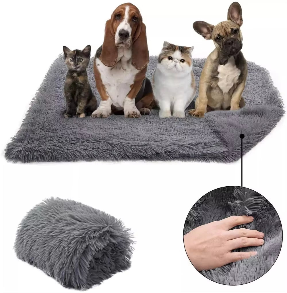 Soft Long Plush Padded Warm Pet Blanket Can Be Used a Mattress Cat Sofa Cushion Household Rug to Keep Warm Dog Sleeping Blanket