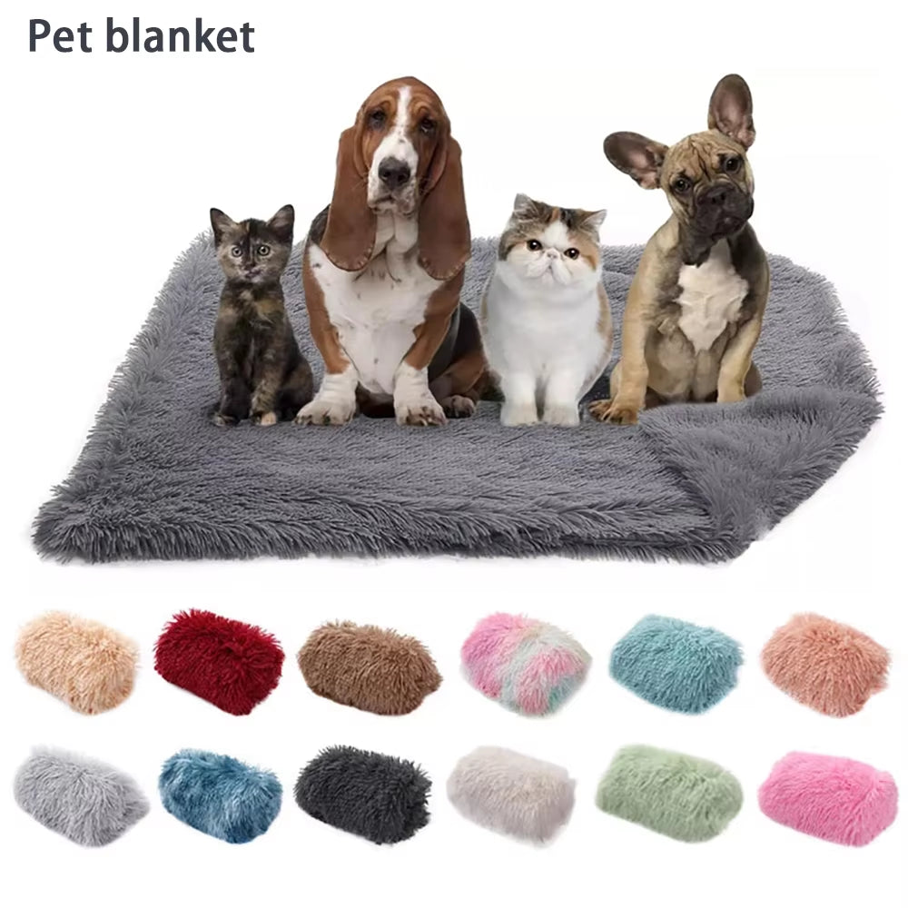 Soft Long Plush Padded Warm Pet Blanket Can Be Used a Mattress Cat Sofa Cushion Household Rug to Keep Warm Dog Sleeping Blanket